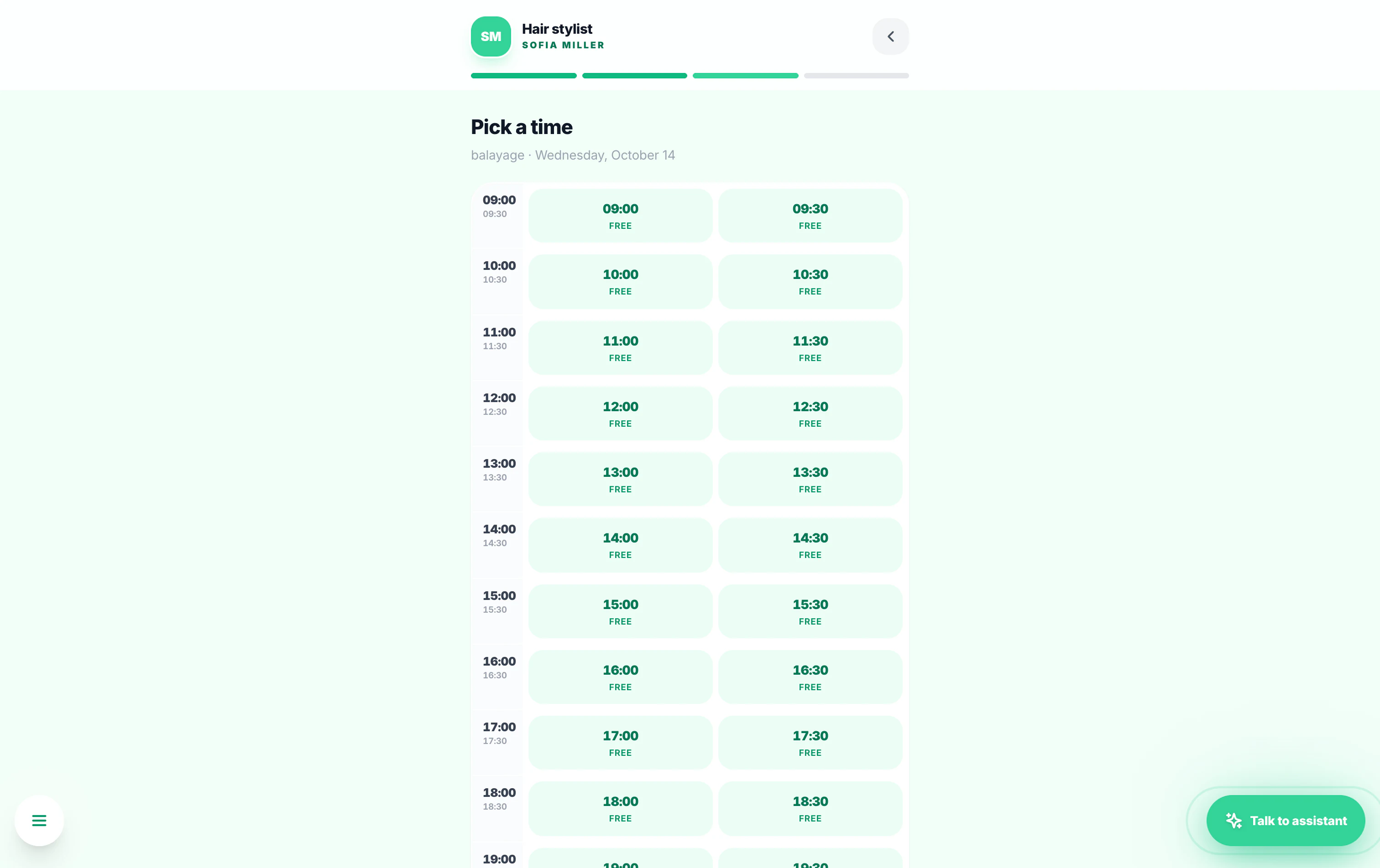 Public booking page on a MacBook