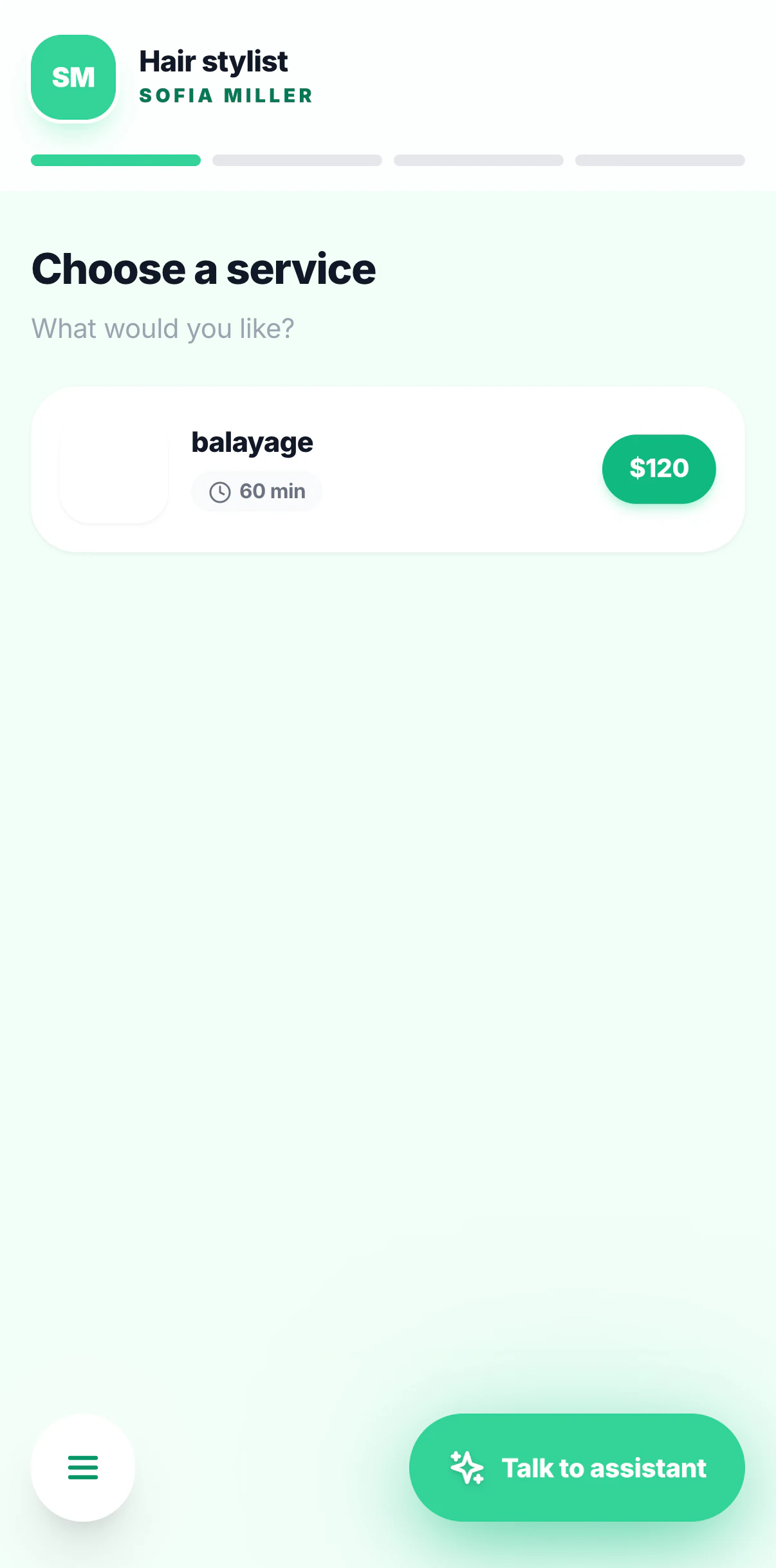 Public booking page on an iPhone