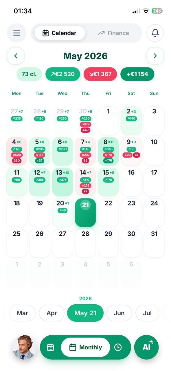 Custom AI — calendar, month view